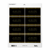 Étiquette Modèle élégant de script doré Adresse de livraison (Feuille entière)
