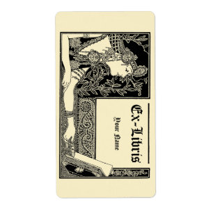 Étiquette Modèle Ex Libris de style Art Déco vintage