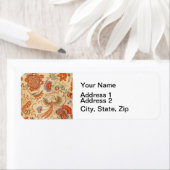 Étiquette Modèle floral antique de Chintz Paisley (En situation)