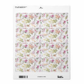 Étiquette Modèle floral doux (Feuille entière)