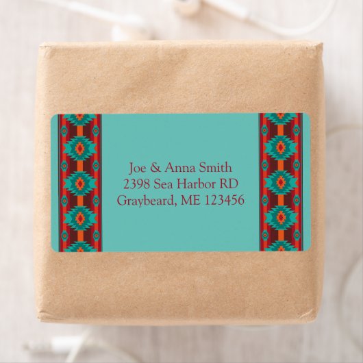 Étiquette Modèle géométrique ethnique du sud-ouest (En situation)