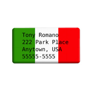 Étiquette Modèle italien beau de l'étiquette de adresse de