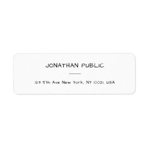Étiquette Modèle manuscrit personnalisé Adresse de retour mo