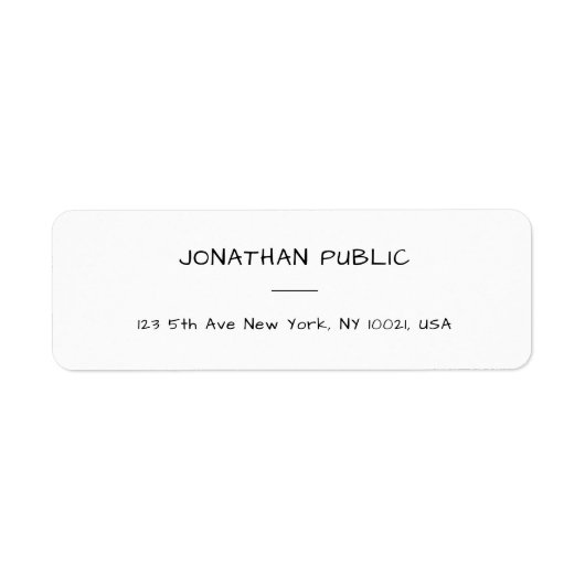Étiquette Modèle manuscrit personnalisé Adresse de retour mo (Devant)