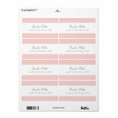 Étiquette Modèle moderne Calligraphié blanc rose pâle (Feuille entière)