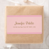 Étiquette Modèle moderne élégant Pink Gold Script tendance (En situation)