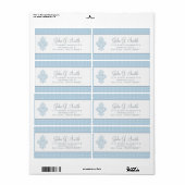 Étiquette Modèle Motif Polka-Dot Bleu Clair Et Blanc (Feuille entière)