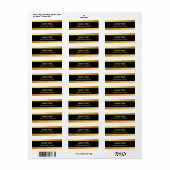 Étiquette Modèle noir et or Élégant retour moderne (Feuille entière)