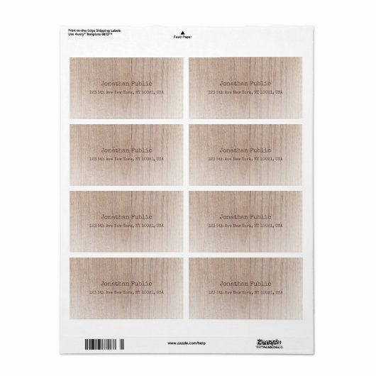 Étiquette Modèle texte Brown (Feuille entière)