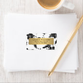 Étiquette Modèle vintage de floraison noire (En situation)