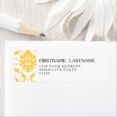 Étiquette Modèle Vintage jaune Fille (En situation)