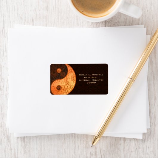 Étiquette Modèle Yin Yang Gold (En situation)