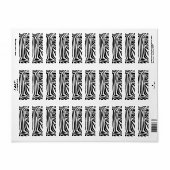 Étiquette Modèle Zèbre (Feuille entière)