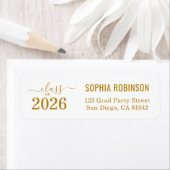 Étiquette Modern 2026 Gold Script Typography Graduation (En situation)