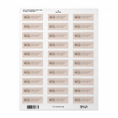 Étiquette Modern Beige Brown Yoga Studio Adresse (Feuille entière)