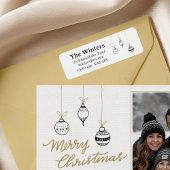 Étiquette Modern Black Hand-Drawn Minimalist Address Label