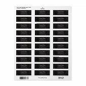 Étiquette Modern Black Luxury Elegant Script Retourner l'adr (Feuille entière)