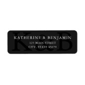Étiquette Modern Black Minimalist Wedding Return Address (Devant)
