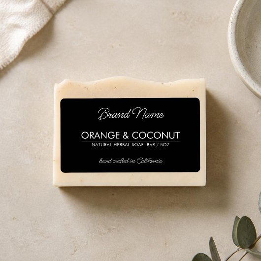 Étiquette Modern black simple cosmetics soap label