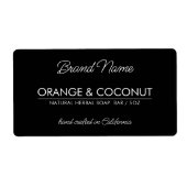 Étiquette Modern black simple cosmetics soap label (Devant)