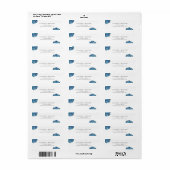 Étiquette Modern Blue Hydrangeas Wedding RSVP Return Address (Feuille entière)