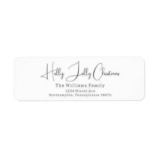 Étiquette Modern Boho Holly Jolly Christmas Adresse de retou (Devant)