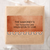 Étiquette Modern Boho Terracotta Tile Southwestern Adresse (En situation)