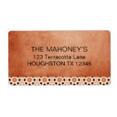 Étiquette Modern Boho Terracotta Tile Southwestern Adresse (Devant)