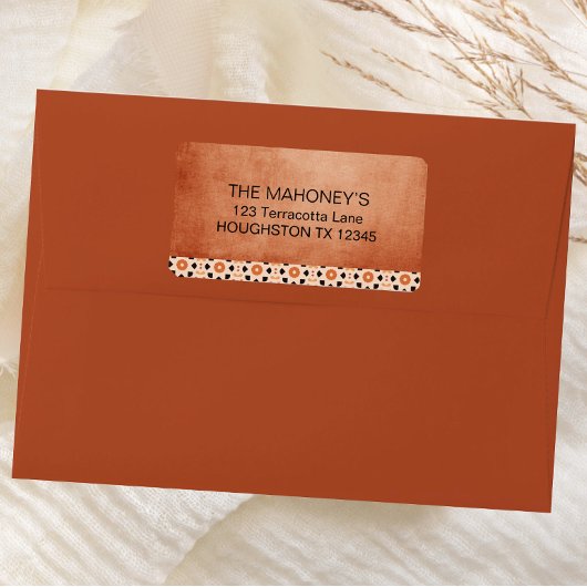 Étiquette Modern Boho Terracotta Tile Southwestern Adresse