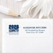 Étiquette Modern Bold Class 2026 Blue Grad Return Address (En situation)
