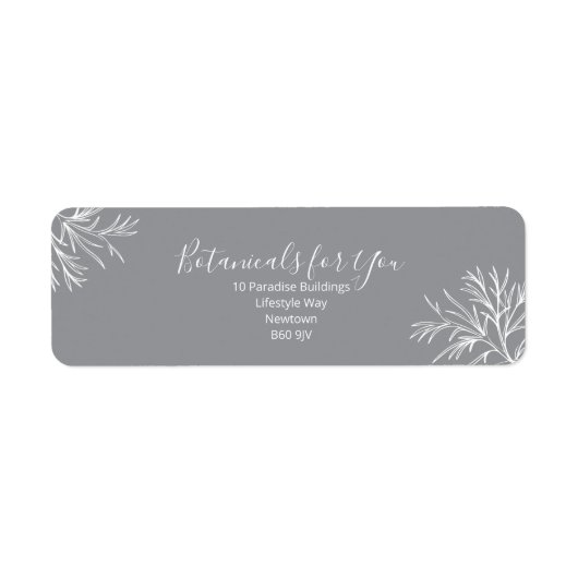 Étiquette Modern Botanical Script Return Address Label (Devant)