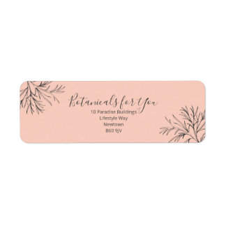 Étiquette Modern Botanical Script Return Address Label