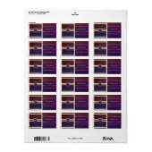 Étiquette Modern Bourgogne Rose Gold Mariage Adresse de reto (Feuille entière)