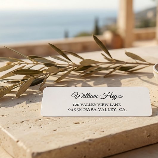 Étiquette Modern Brush Handwritten Return Address Label