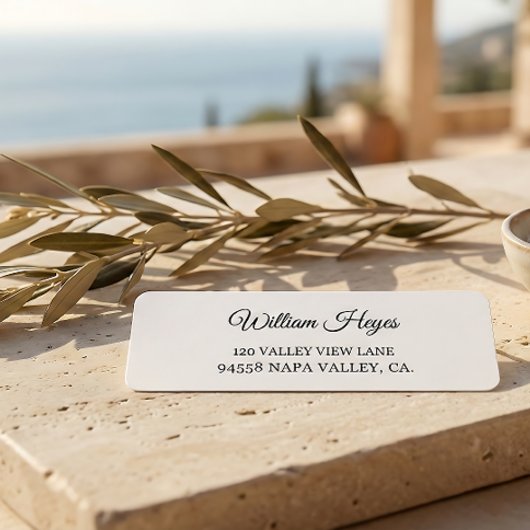 Étiquette Modern Brush Handwritten Return Address Label