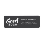 Étiquette Modern Brush Script Graduation Return Address (Devant)