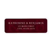 Étiquette Modern Burgundy Minimalist Wedding Return Address (Devant)