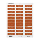 Étiquette Modern Calligraphic Citrouille Orange Adresse de r (Feuille entière)