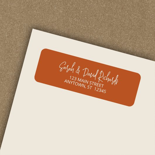 Étiquette Modern Calligraphic Citrouille Orange Adresse de r