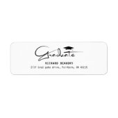 Étiquette Modern Calligraphy Graduation Cap Return Address  (Devant)