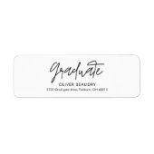 Étiquette Modern Calligraphy Graduation Return Address (Devant)