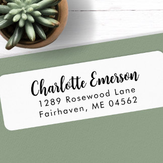 Étiquette Modern Calligraphy Return Address Label