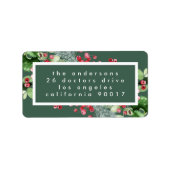 Étiquette Modern Christmas Green Holiday Address (Devant)