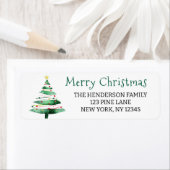 ÉTIQUETTE MODERN  CHRISTMAS TREE (En situation)