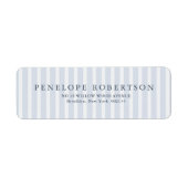 Étiquette Modern Classic Stripes Dusty Blue Vintage Wedding (Devant)