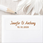 Étiquette Modern Couple Names & Date Wedding - Bronze (En situation)