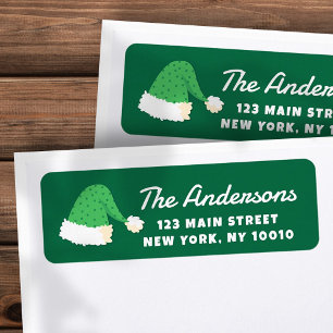Étiquette Modern Cute Santa Hats Adresse de retour personnal