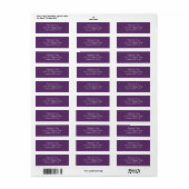 Étiquette Modern Elegant Deep Plum Purple Return Address (Feuille entière)