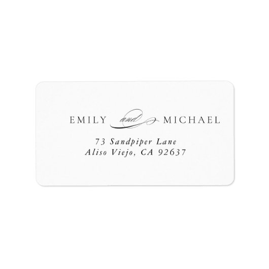 Étiquette Modern Elegant Script Mariage Adresse de retour (Devant)