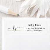 Étiquette Modern Elegant Script Monogramme Adresse de retour (En situation)